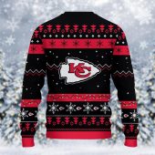 Kansas City Chiefs Santa Claus Ugly Christmas Sweater Back - TeeUgly