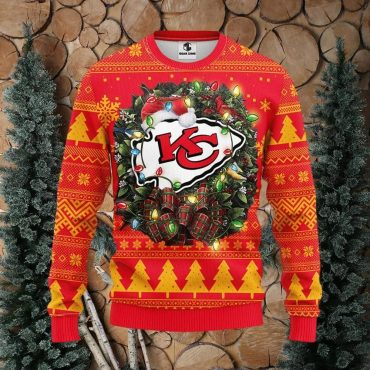 Kansas City Chiefs Santa Hat Ugly Christmas Sweater, NFL Christmas Sweater