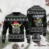 Las Vegas Raiders Baby Yoda Christmas Cheer Ugly Christmas Sweater
