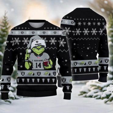 Las Vegas Raiders Grinch Christmas Victory Ugly Christmas Sweater