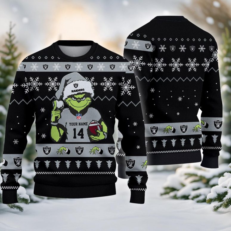 Las Vegas Raiders Grinch Christmas Victory Ugly Christmas Sweater