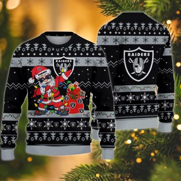 Las Vegas Raiders Santa Claus Ugly Christmas Sweater