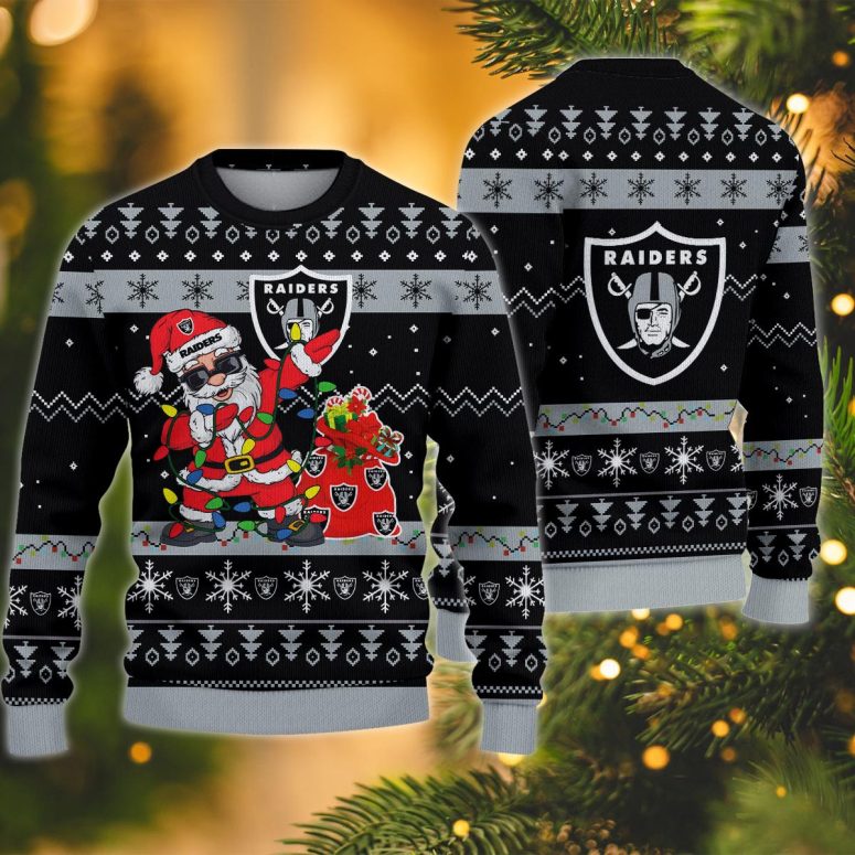 Las Vegas Raiders Santa Claus Ugly Christmas Sweater