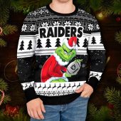 Las Vegas Raiders The Grinch Ugly Christmas Sweater Mockup - TeeUgly