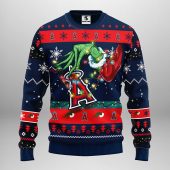 Los Angeles Angels Grinch Hand Ugly Christmas Sweater - TeeUgly