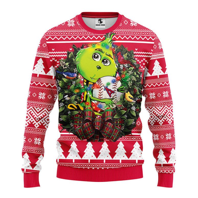 Los Angeles Angels Grinch Hug Ugly Christmas Sweater