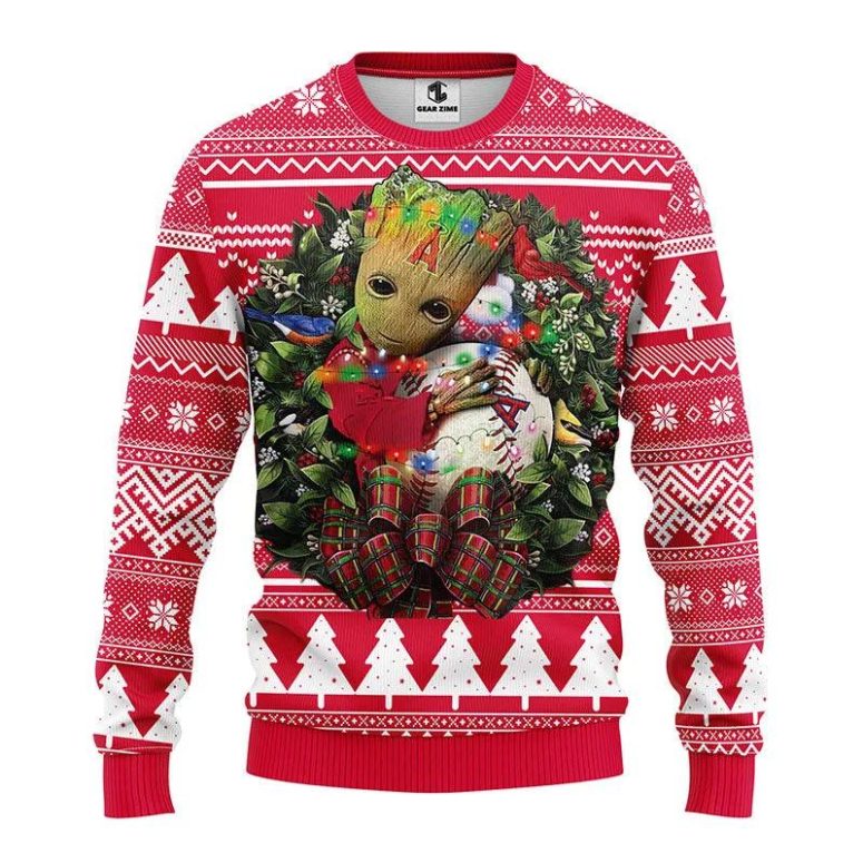Los Angeles Angels Groot Hug Ugly Christmas Sweater