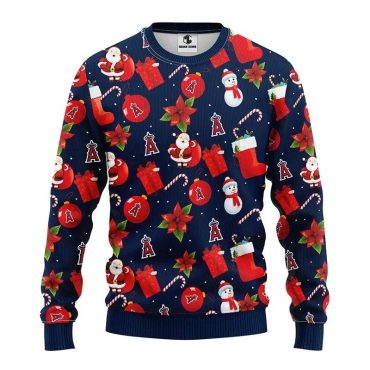 Los Angeles Angels Santa Claus Snowman Ugly Christmas Sweater