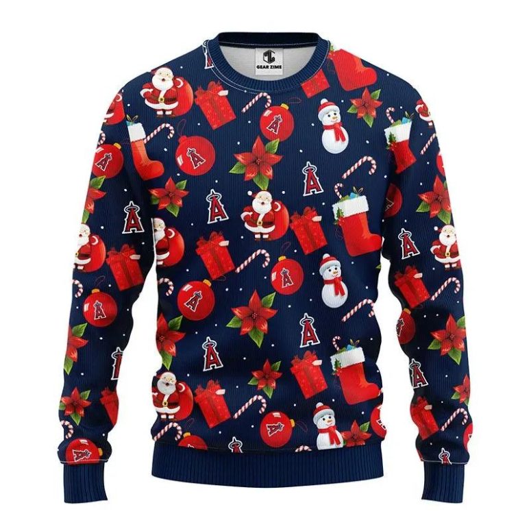 Los Angeles Angels Santa Claus Snowman Ugly Christmas Sweater