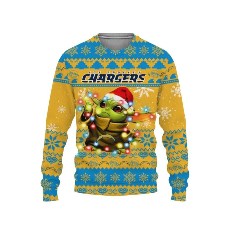 Los Angeles Chargers Baby Yoda Star Wars Ugly Christmas Sweater