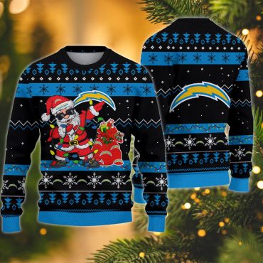 Los Angeles Chargers Santa Claus Ugly Christmas Sweater