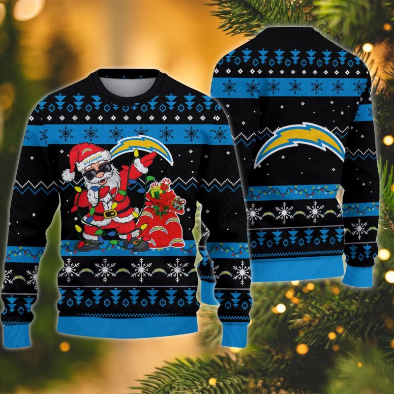 Los Angeles Chargers Santa Claus Ugly Christmas Sweater