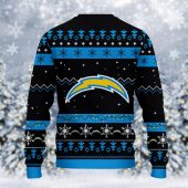 Los Angeles Chargers Santa Claus Ugly Christmas Sweater Back - TeeUgly