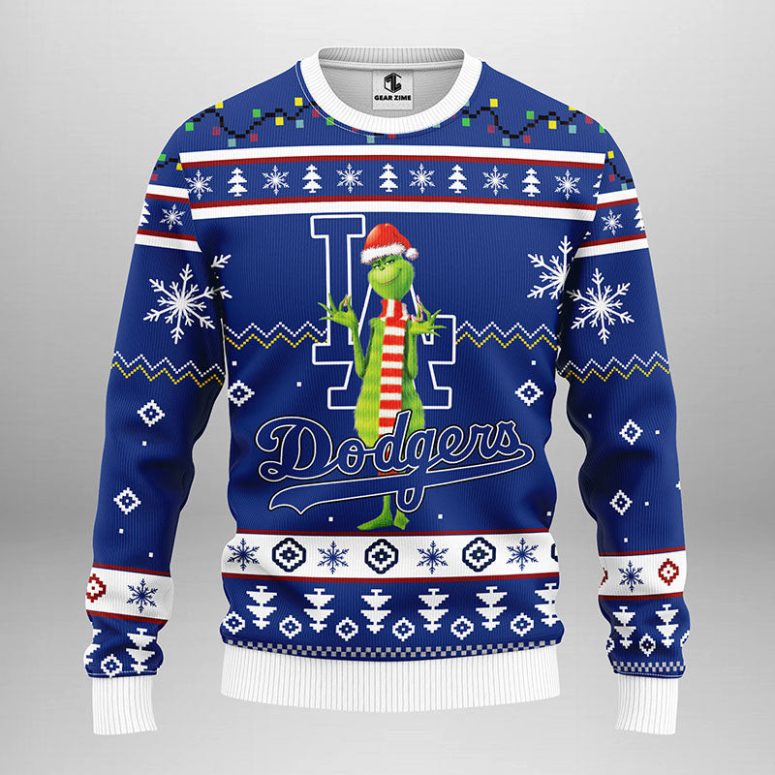 Los Angeles Dodgers Funny Grinch Ugly Christmas Sweater