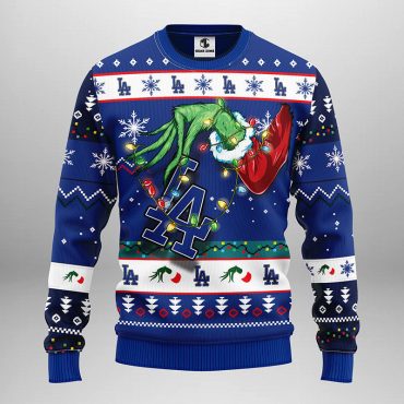 Los Angeles Dodgers Grinch Hand Ugly Christmas Sweater