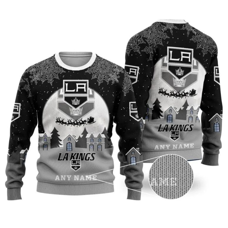 Los Angeles Kings Snowy Night Sleigh Ride Ugly Christmas Sweater
