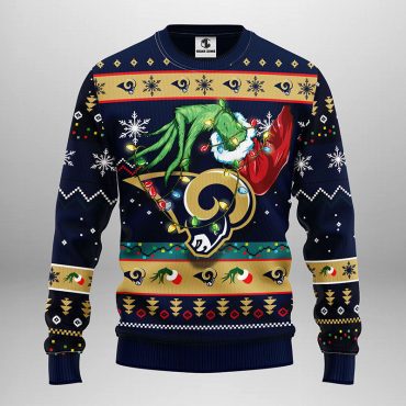 Los Angeles Rams Grinch Hand Ugly Christmas Sweater