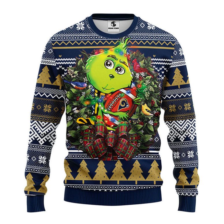Los Angeles Rams Grinch Hug Ugly Christmas Sweater