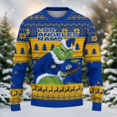 Los Angeles Rams Grinch Stolen Ugly Christmas Sweater Front - TeeUgly