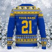 Los Angeles Rams Mickey Mouse Santa Ugly Christmas Sweater Back - TeeUgly