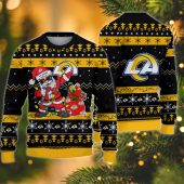 Los Angeles Rams Santa Claus Ugly Christmas Sweater - TeeUgly