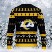 Los Angeles Rams Santa Claus Ugly Christmas Sweater Back - TeeUgly