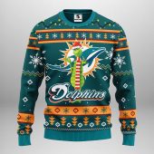Miami Dolphins Funny Grinch Ugly Christmas Sweater - TeeUgly