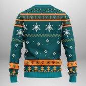 Miami Dolphins Funny Grinch Ugly Christmas Sweater Back - TeeUgly