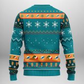Miami Dolphins Grinch Hand Ugly Christmas Sweater Back - TeeUgly