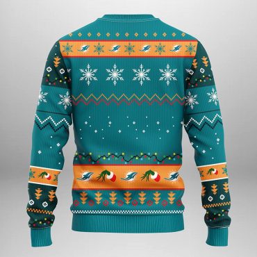 Miami Dolphins Grinch Hand Ugly Christmas Sweater