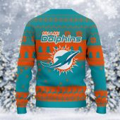 Miami Dolphins Grinch Stolen Ugly Christmas Sweater Back - TeeUgly