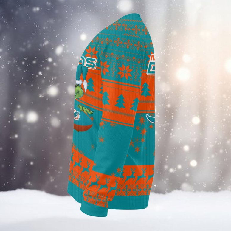 Miami Dolphins Grinch Stolen Ugly Christmas Sweater