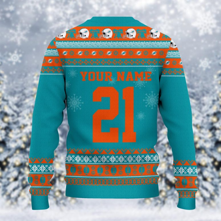 Miami Dolphins Mickey Mouse Santa Ugly Christmas Sweater
