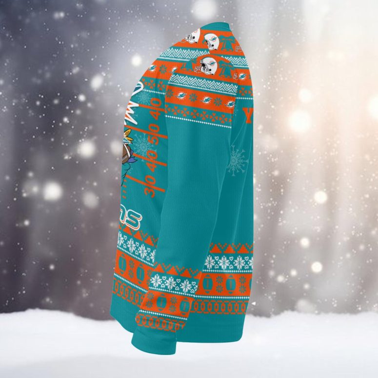 Miami Dolphins Mickey Mouse Santa Ugly Christmas Sweater