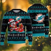 Miami Dolphins Santa Claus Ugly Christmas Sweater