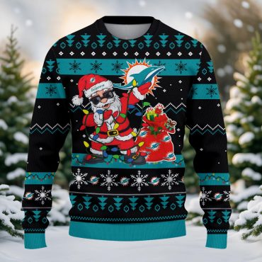 Miami Dolphins Santa Claus Ugly Christmas Sweater