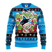 Miami Marlins 12 Grinch Xmas Day Ugly Christmas Sweater - TeeUgly