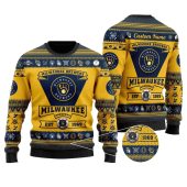 Milwaukee Brewers Logo and Emblem Holiday Ugly Christmas Sweater