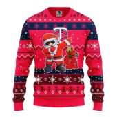 Minnesota Twins Dabbing Santa Claus Ugly Christmas Sweater