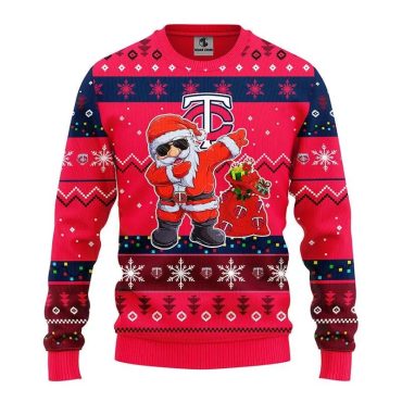 Minnesota Twins Dabbing Santa Claus Ugly Christmas Sweater