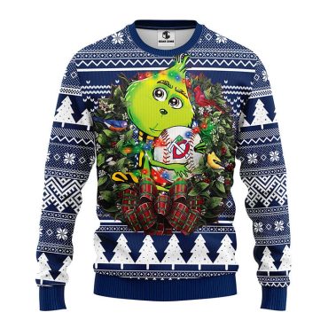 Minnesota Twins Grinch Hug Ugly Christmas Sweater