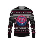 Minnesota Twins Snowflakes and Logo Holiday Ugly Christmas Sweater