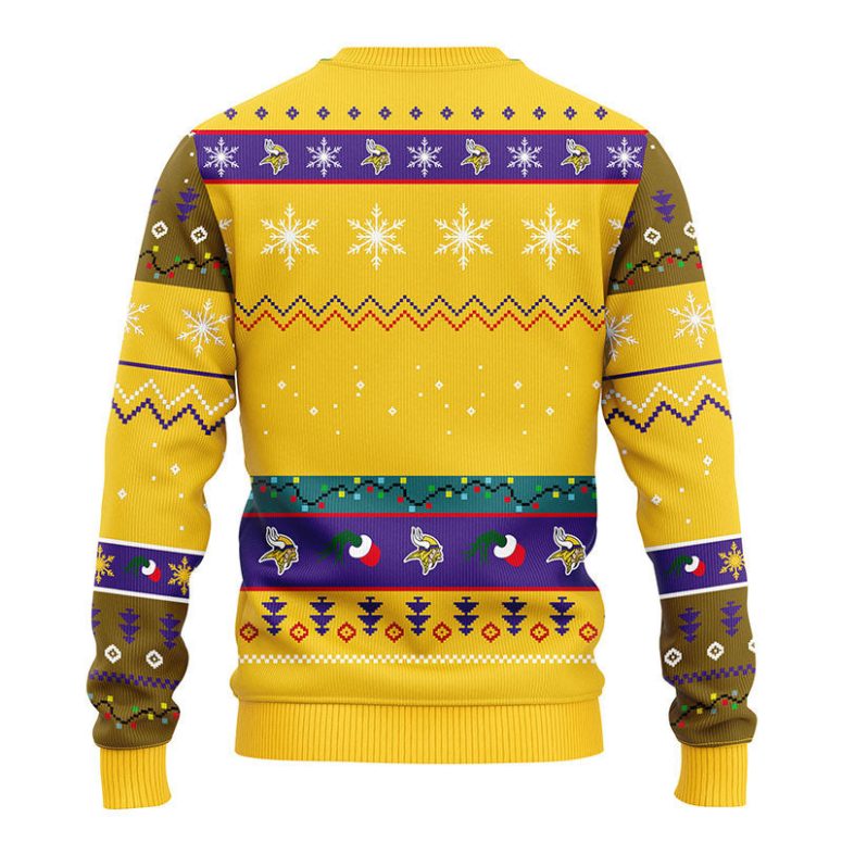 Minnesota Vikings 12 Grinch Xmas Day Ugly Christmas Sweater