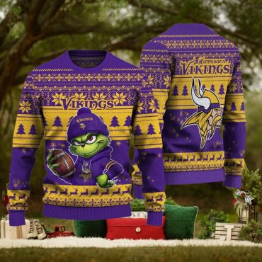 Minnesota Vikings Grinch Holiday Ugly Christmas Sweater