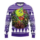 Minnesota Vikings Grinch Hug Ugly Christmas Sweater - TeeUgly