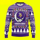 Minnesota Vikings Skull Ornament Ugly Christmas Sweater
