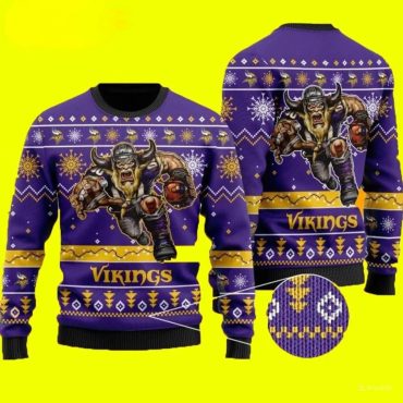 Minnesota Vikings Viking Warrior Holiday Ugly Christmas Sweater
