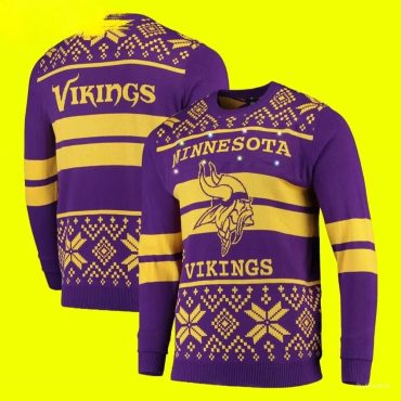 Minnesota Vikings Vintage Stripe Ugly Christmas Sweater