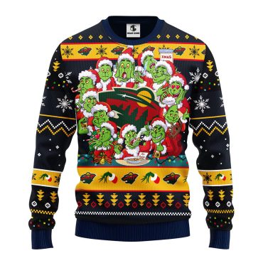 Minnesota Wild 12 Grinch Xmas Day Ugly Christmas Sweater