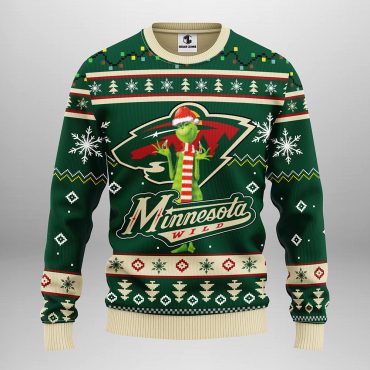 Minnesota Wild Funny Grinch Ugly Christmas Sweater